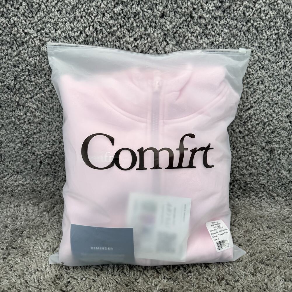Comfrt Cloud Zip Kids Hoodie Size M Powder Pink Full Zip Sweatshirt NEW